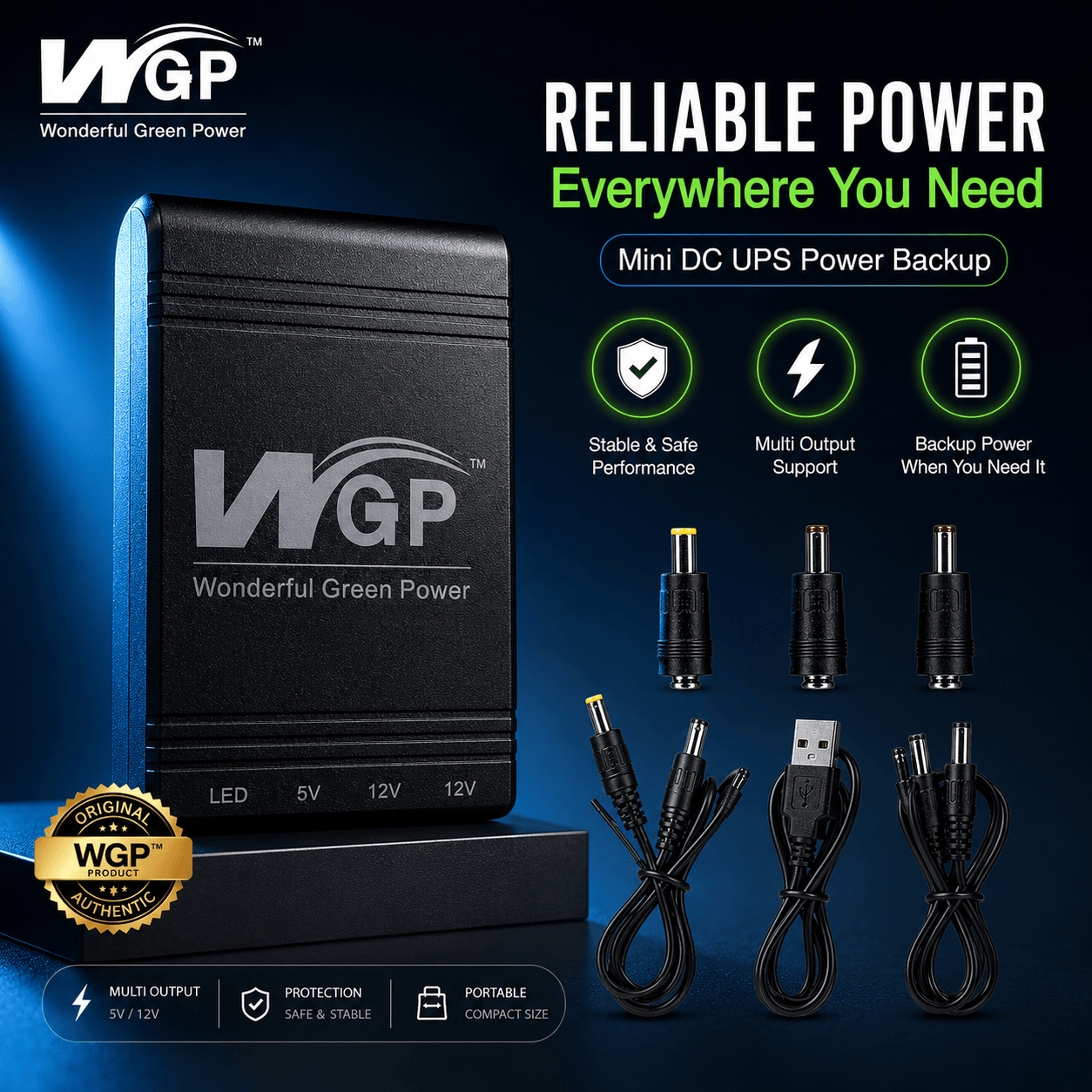 WGP Mini UPS 5V/9V/12V Upgraded Original (10,400mAh)